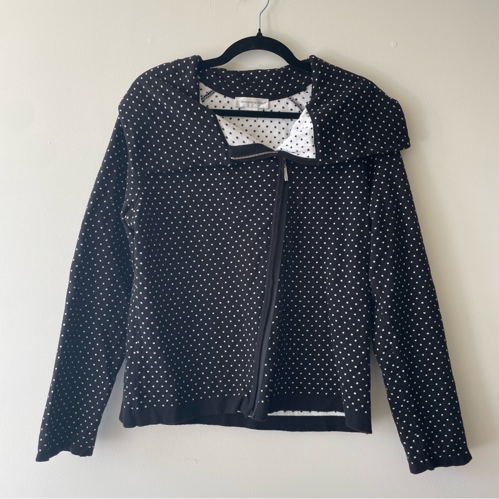 Women’s Christopher & Banks Black & White Zipper Jacket Size M